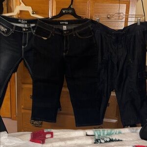 Stylish Dark Denim Jean Capris for Women (all 3 pairs)